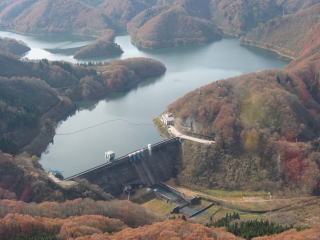大日川ダムの航空写真