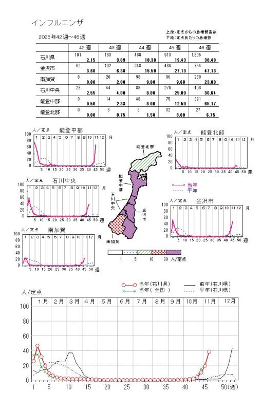 インフルエンザ45週