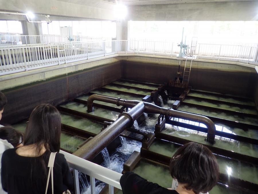 R5ろ過池洗浄中
